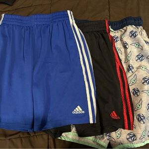 Adidas Blue and Black Athletic Shorts Set & pair of swim trunks